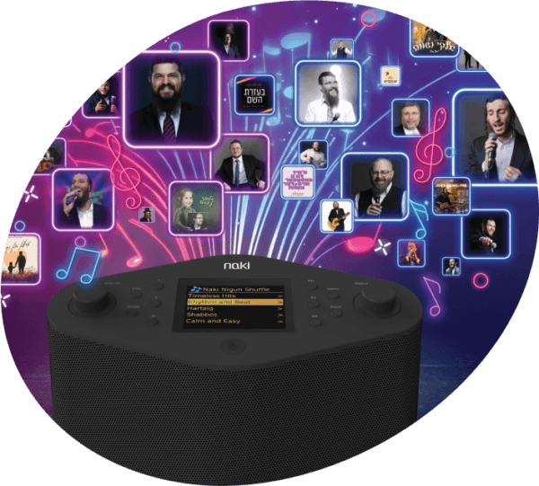 Naki Pulse surrounded by Jewish music album art